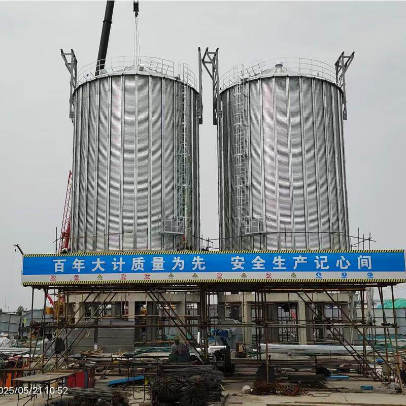 粮食罐装钢板仓养殖厂用1000吨玉米镀锌立筒仓丰德鑫配套完善