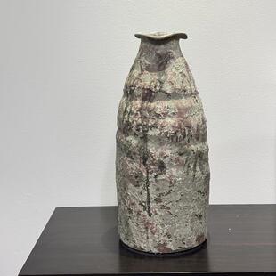 高档工堆釉复古粗陶侘寂新客厅山归来水培插中花手摆件式落地花瓶