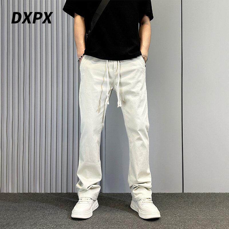 DXPX品牌专柜秋季款显高牛仔裤男款修身直筒美式高街微喇长裤子潮