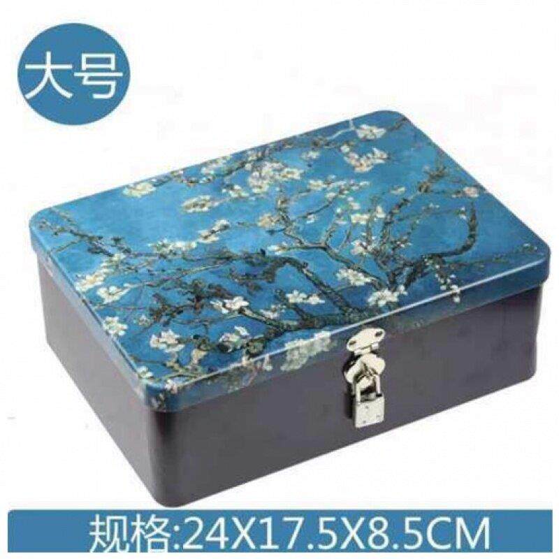 大铁盒超大号 长方形钱箱子商用摆摊装钱盒装钱的箱子带锁收