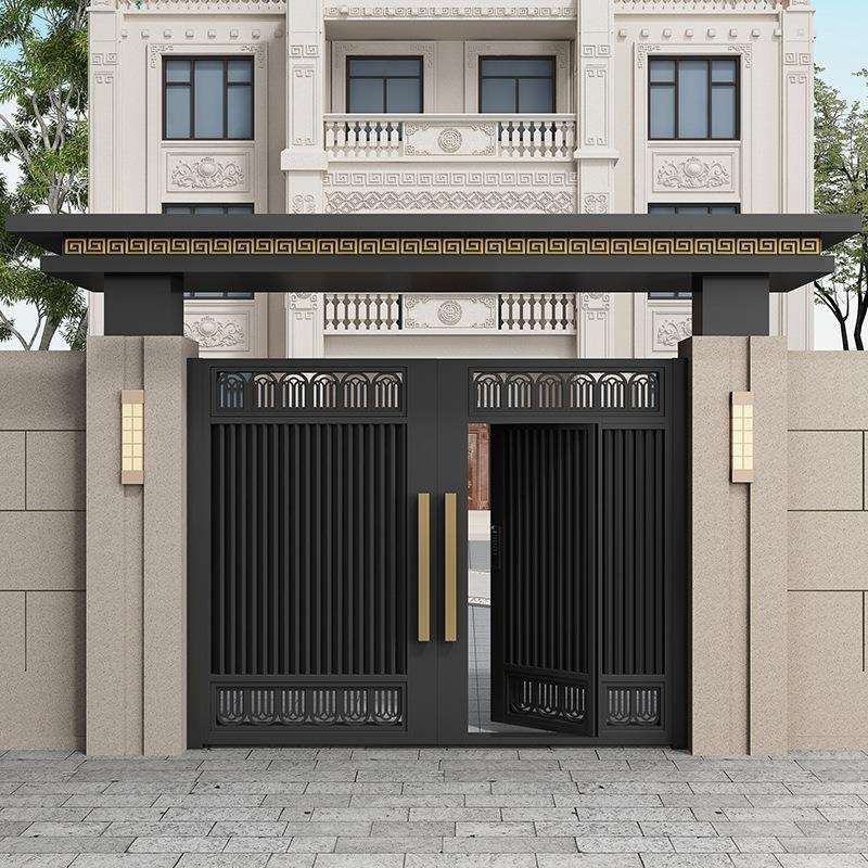 铝艺庭院门别墅户外大门新中式农村自建房院墙围墙电动入户门