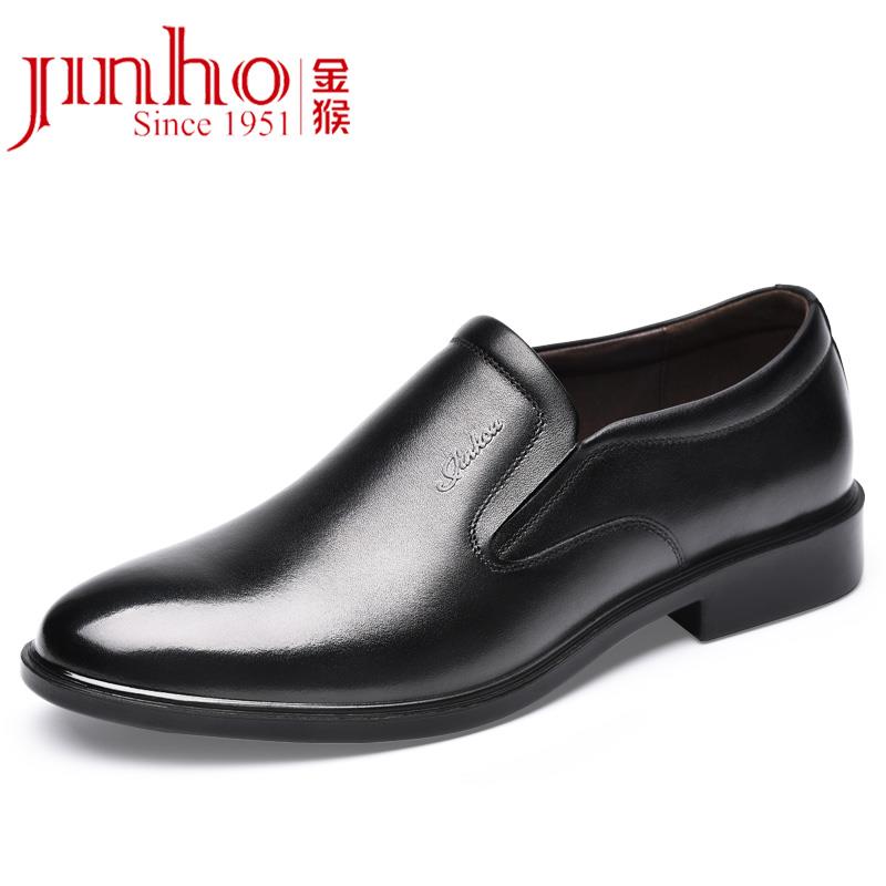 高档金男鞋春季软底英爸伦商猴务正鞋办公室中年男士真皮软装面爸