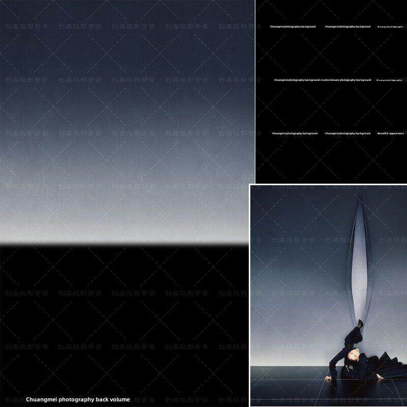 创意灰色渐变背景布影楼婚纱写真摄影背景纸工作室商拍黑灰背景