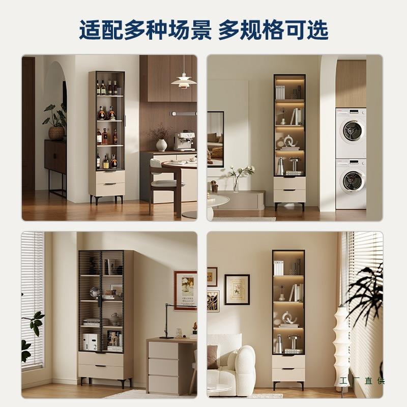 酒柜客厅靠墙装饰摆件展示柜2025新款小型轻奢高档定 制玻璃门家