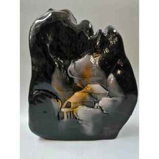 高档仿山天然原石玉摆件 寿石山石玉石南阳独山玉刻雕水摆件