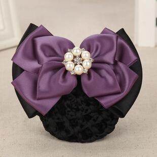 头花女职业酒店餐饮服务员上班头饰盘发网套日韩发卡护士网兜发网