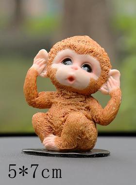高档小猴子意车载摆件汽车饰内车上中台装控品呆萌可爱女生202创2
