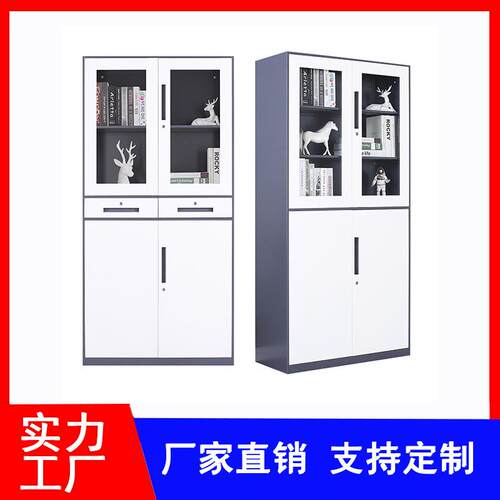 钢制办公室文件柜套色通双节铁皮档案书柜财务凭证柜子储物拆装柜