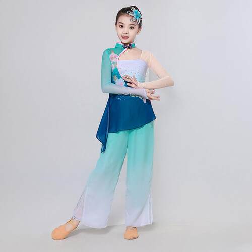 正品童新款秧歌服出服女童新款中国风民族扇子儿服舞蹈装艺考古典