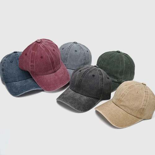 Baseball Cap Washed Denim Men Women Snapback Hat Vintage Hip