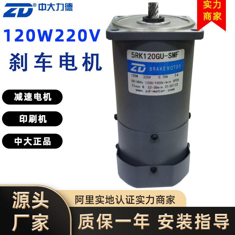 中大力德齿轮速刹车电机三相异步电机220V120W永磁直流无刷电机