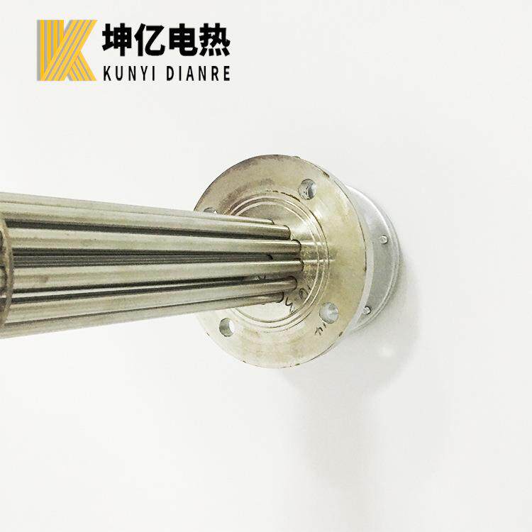 坤亿电热 法兰式电加热管工业电加热棒 不锈钢380V锅炉水箱加热管