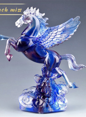 Touch Miss飞马马到成功琉璃摆件客厅办公室家居橱窗创意装饰品