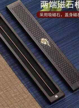 黑檀木紫光檀古琴卧香盒家用檀香炉茶道线香炉沉香熏香炉焚香座