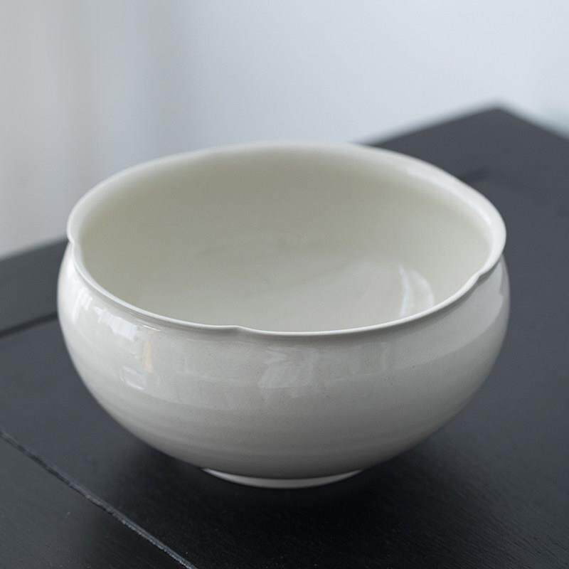 元无茶渣缸清浅陶瓷茶洗笔洗缸中式覆古草木灰建水茶洗缸茶具配件