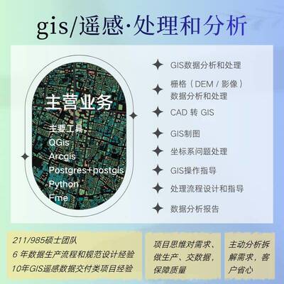 GIS遥感数据处理/GIS代做/流程设计/指导/分析报告/arcgis/envi
