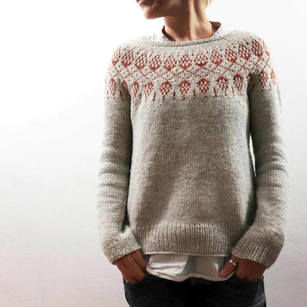 Women Fair Isle Fox Halloween Knit Sweater Fall Winter