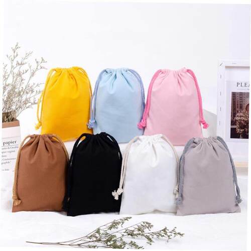 Reusable Cotton Drawstring Bags Fabric Storage Bag for Sund1