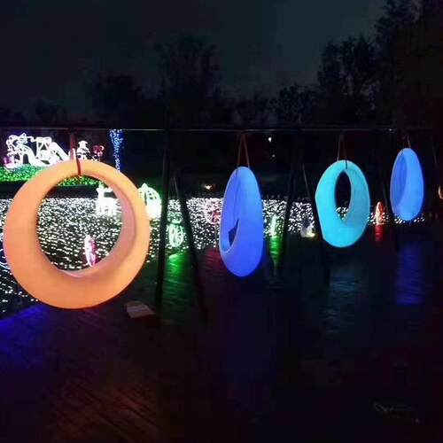 光广场装08饰园景户外观灯七彩发秋千别墅花园庭院LE公D互动秋千