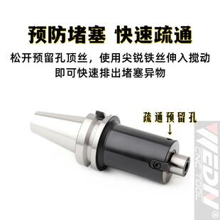 40高精抗震中心内冷出水刀盘基础柄面铣刀柄 HSK100A FMB22