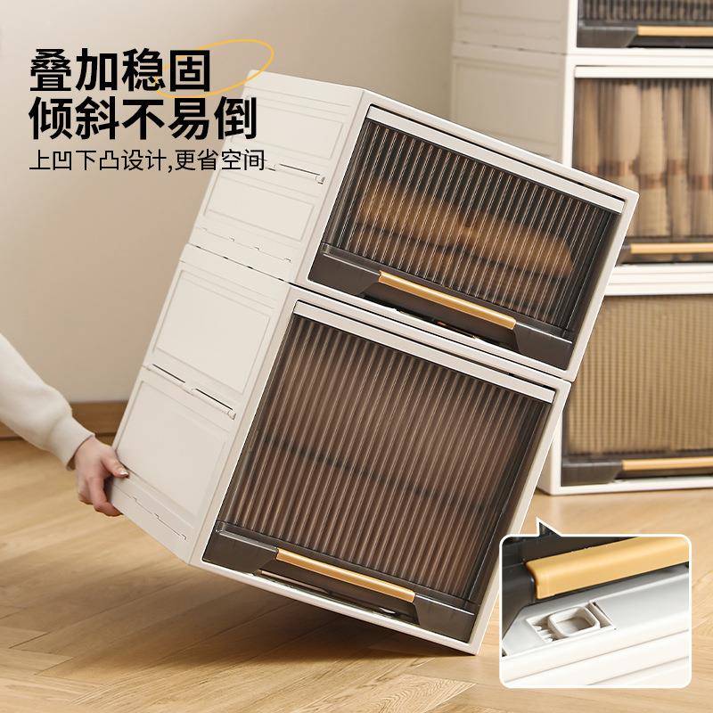 可收折屉叠484536抽式收纳箱透明理箱家用衣物储物柜子衣柜整塑料