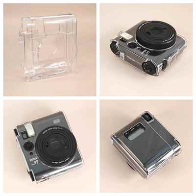 适用拍立得nstax mini99透明壳卡通可爱镜头盖evo w400保护套肩带