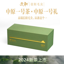 春茶上市文新信阳毛尖绿茶，2024新茶明前中原一号茶叶礼盒装48g