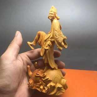 崖柏木雕活佛济公摆件道济和尚降龙罗汉神像家居桌面供奉实木饰品