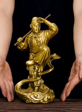 孙悟空摆件纯黄铜齐天大圣斗战胜佛家居饰品摆饰美猴王铜猴子摆件