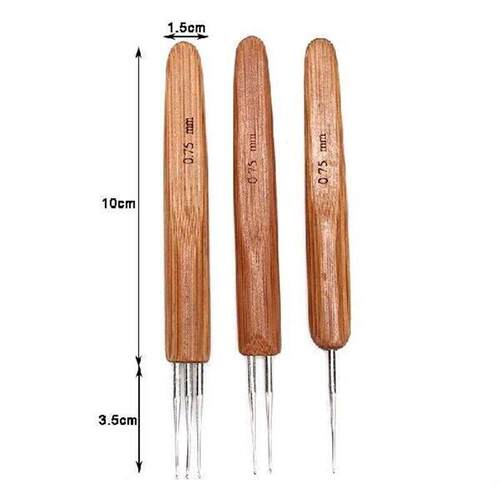 1pc Professional Dread Crochet Hook 0.75Mm Wooden