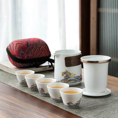 正品旅行具便捷式快客杯泡一壶五杯功制夫茶壶茶套装户外小套定LO