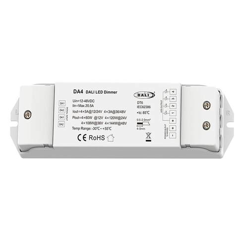 DA4 4地址 四路调光恒压控制器DC12-48V 4x5A@12/24V 4x3A@36/48V