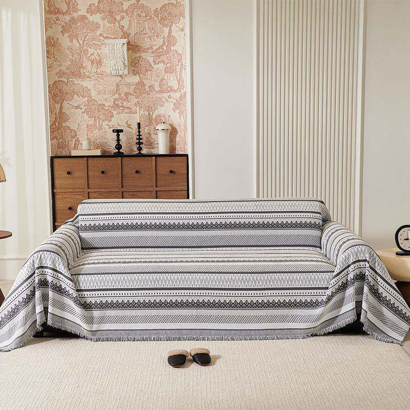 简约风格沙发巾雪尼尔沙发盖布四季通用沙发垫子防滑贴盖毯套罩