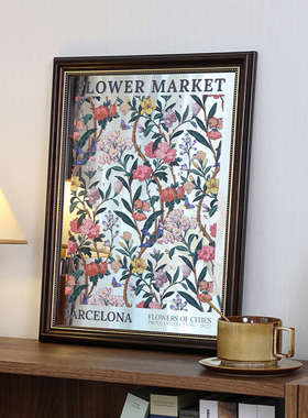 法式镜面怀旧装饰画复古文艺镜子摆件服装店餐厅客厅卧室艺术挂画