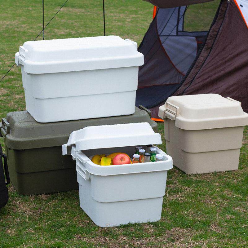 大号车载野营收纳箱塑料整理箱户外露营车用后备箱收纳箱子有盖