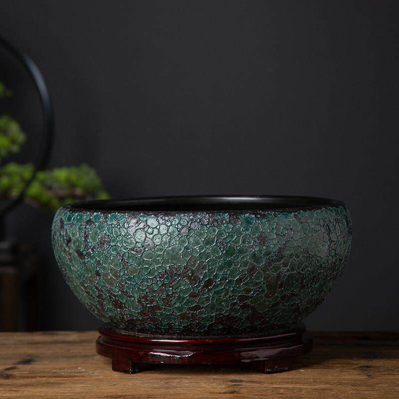 景德镇鱼缸陶瓷睡莲碗莲花盆铜钱草荷花缸客厅餐桌装饰前台聚宝盆