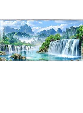 现代大气画简约背景墙挂画墙壁高档高山流水办公室客厅装饰画沙发