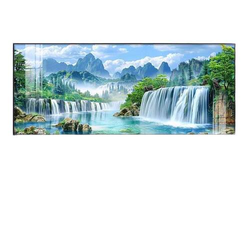 现代大气画简约背景墙挂画墙壁高档高山流水办公室客厅装饰画沙发