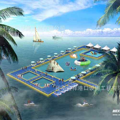 厂家直销水上塑料浮筒平台浮动码头搭网箱养殖浮桥浮箱游艇泊位