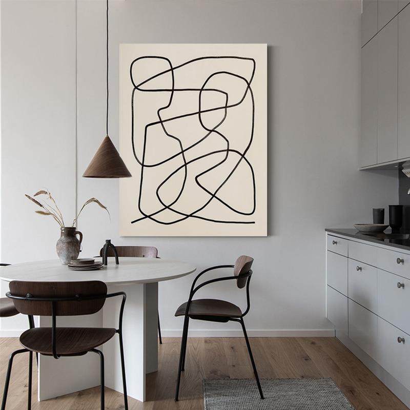 贫丝线赤风宿抽象民装QX202204饰画简约条挂画客栈摆画小众艺术无