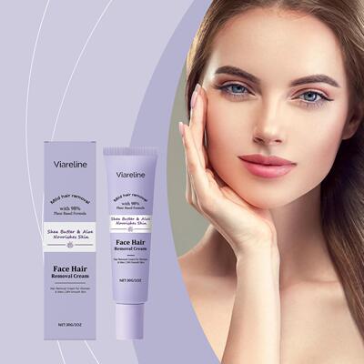 VIARELINE Facial Hair Removal Cream Gentle Daily Cleansing f