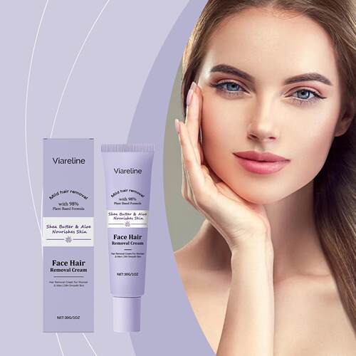 VIARELINE Facial Hair Removal Cream Gentle Daily Cleansing f