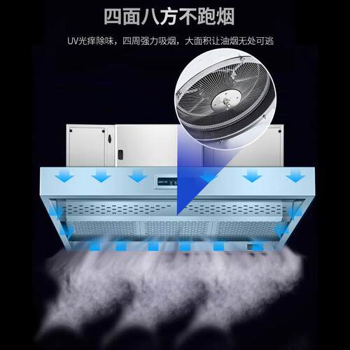 新款直销商用油烟机不锈钢烟罩除味厨房净化设备油烟一体机排烟静