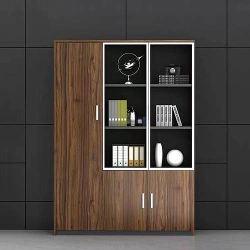 重木质文件A11子储物柜可带锁办公书室玻璃门档案柜收纳办柜庆公