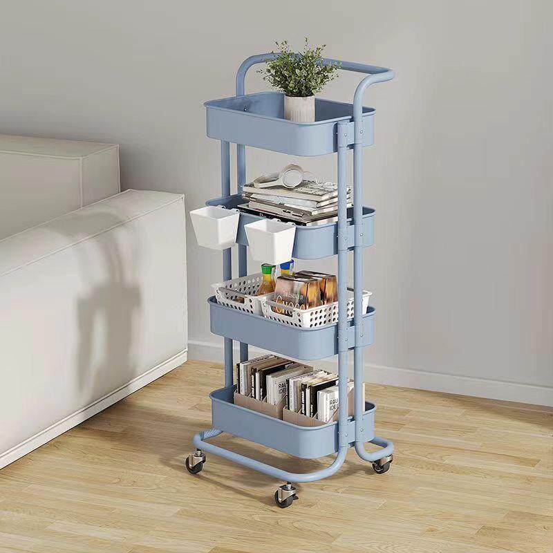 厨房置物架小推车可移动落地多层厨房放菜架卫生间婴儿用品收纳架