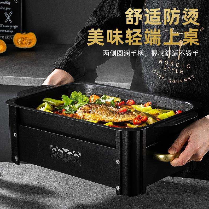 户外便携不锈钢烧烤炉 金色酒精炉加热保温餐炉烤盘 跨境热卖新品