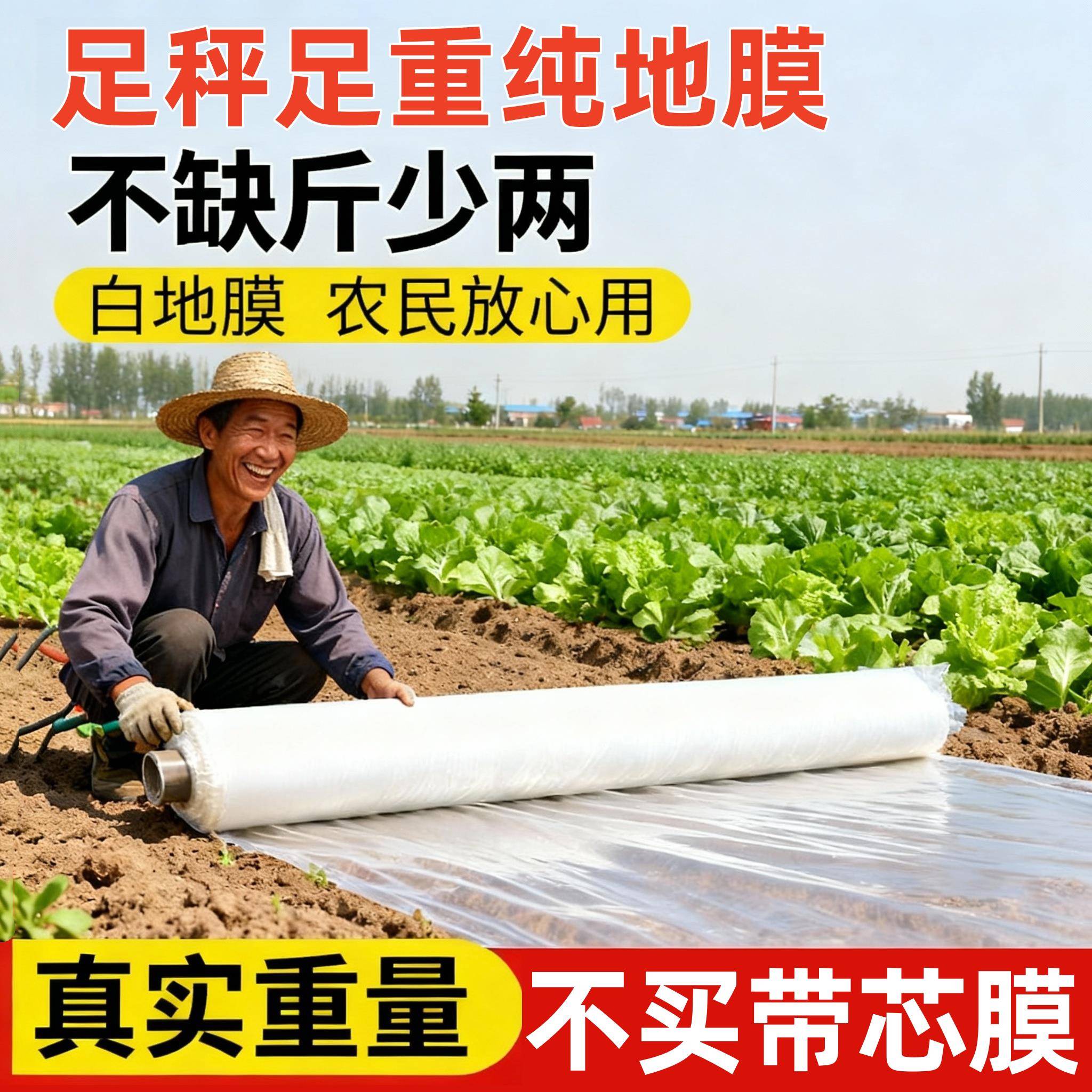 薄膜农用地膜白色地膜种菜育苗专用专用大棚膜净重地膜防水防尘膜