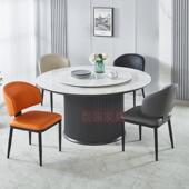 奢酒餐桌大圆桌带电动转盘岩桌椅餐032厅板会所包厢饭店桌火锅轻