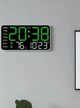 Large Digital Wall Clock Temp Date Week Display Remote Contr