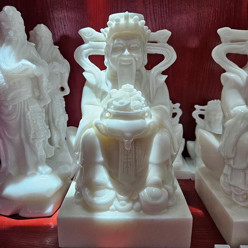 阿富汗白玉财神摆件 家居客厅 办公装饰摆件